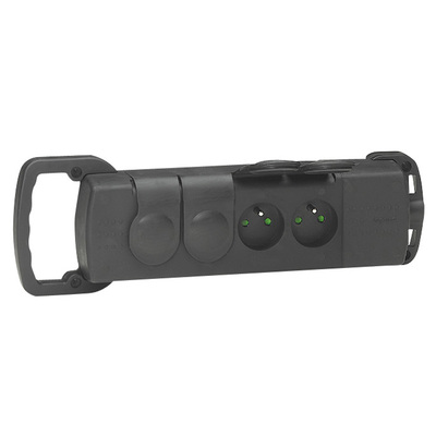 Bloc multiprise caoutchouc 4x2P+T 16A IP44 IK08 - poign�e de transport