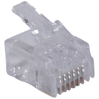 Fiche RJ12 6 contacts largeur 9,65mm pour c�ble rond