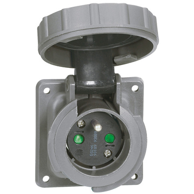 Prise de courant fixe 2P+T 250V~ brochage domestique Hypra IP66/67-55 plastique
