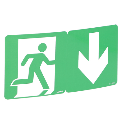Etiquette signalisation �vacuation repositionnable et recyclable avec fl�che