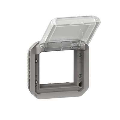 Adaptateur Plexo � volet transparent pour Mosaic - composable gris