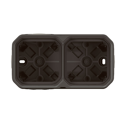 Bo�tier saillie � embouts 2 postes horizontaux et verticaux Plexo anthracite