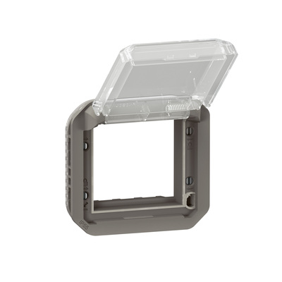 Adaptateur Plexo � volet transparent pour Mosaic - composable anthracite