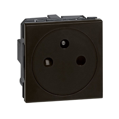 Prise de courant 2P+T Surface Mosaic bornes automatiques 2 modules - noir mat