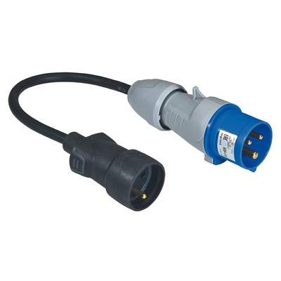 Cordon adaptateur pour borne de camping longueur 0,3m - avec �tiquette Gencod
