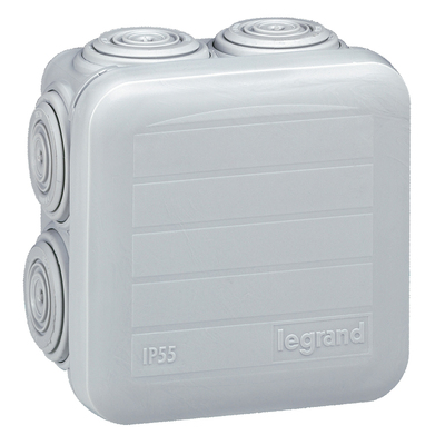 Bo�te de d�rivation carr�e Plexo dimensions 65x65x40mm - gris RAL7035