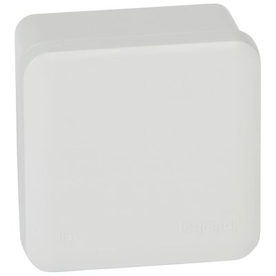 Bo�te de d�rivation carr�e pour presse-�toupe Plexo gris -face lisse -80x80x45mm