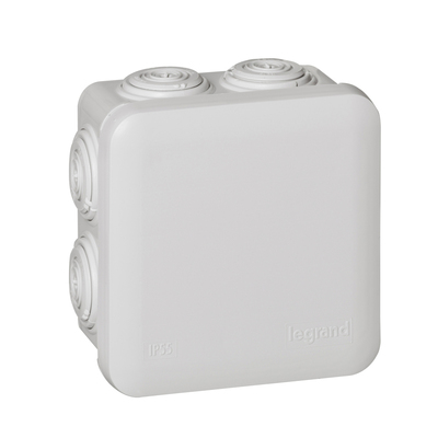 Bo�te de d�rivation carr�e Plexo dimensions 80x80x45mm - gris RAL7035