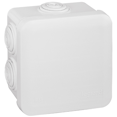 Bo�te de d�rivation carr�e Plexo dimensions 80x80x45mm - blanc RAL9010