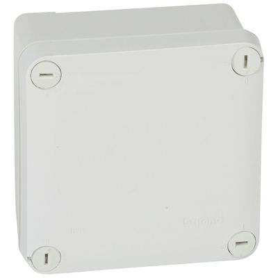 Bo�te de d�rivation carr�e pour presse-�toupe Plexo gris face lisse 105x105x55mm