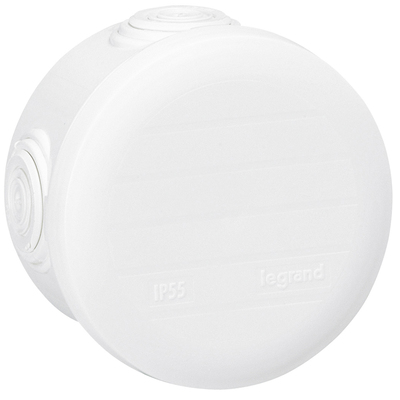 Bo�te de d�rivation ronde - �70 mm, �p. 45mm - fermeture par enclipsage - blanc