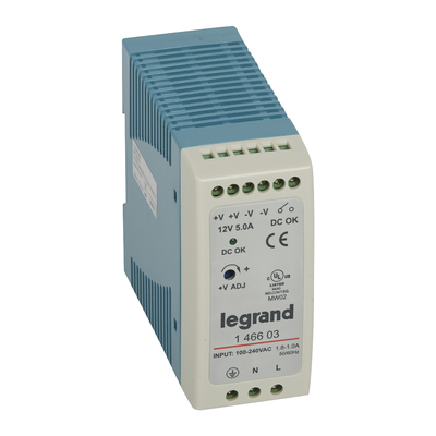 Alimentation stabilis�e d�coupage mono entr�e 100V~ � 240V~ et sortie 12V= - 60W