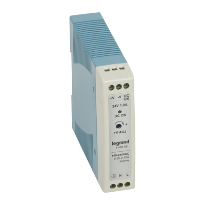 Alimentation stabilis�e d�coupage mono entr�e 100V~ � 240V~ et sortie 24V= - 20W