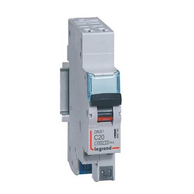 Disjoncteur DNX� 4500 - auto/auto - U+N 230V~ 20A - 4,5kA - courbe C - 1 module