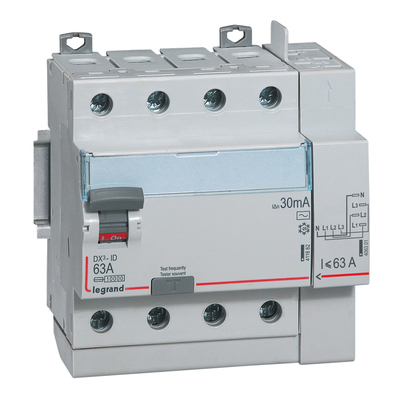 Interrupteur diff�rentiel DX�-ID haut vis/haut auto 4P 400V~ 40A AC 30mA - 5 mod