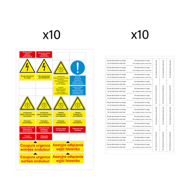 Plaquettes signal�tiques PV� pour installation photovolta�que x10