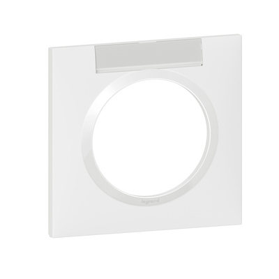 Plaque carr�e dooxie 1 poste finition blanc avec porte-�tiquette