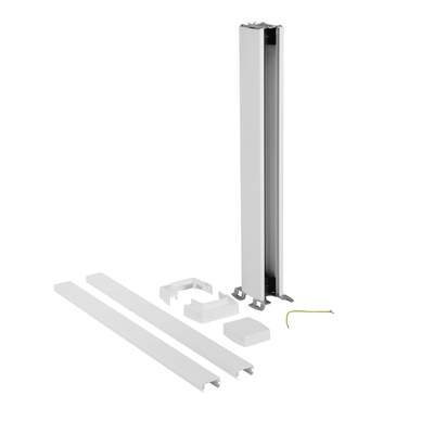 Colonnette clippage direct 1 compart 2 faces h. 0,68m couv PVC corps alu - blanc