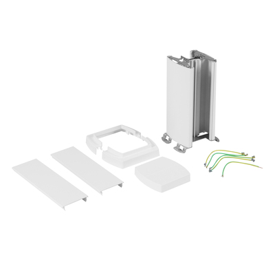 Colonnette universelle 2 compart hauteur 0,30m couvercle et corps en alu - blanc