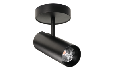 Tube Mini S spot plafond noir 870lm 3000K Ra 98 coupure de phase descendante