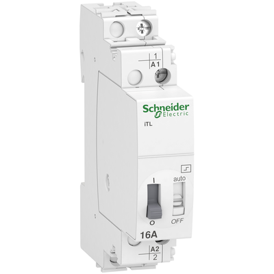 Acti 9 - t�l�rupteur standard iTL - 1P - 1F - 16A - 250VCA 50/60Hz - 60dB - Commutations 100/jour|5/minute - Impulsion 50 ms�1 s - Cde � dist. BP lum. 3mA - Circuit cde 110VCC | 230...240VCA 50/60Hz - Largeur 2 pas de 9 mm - NF
