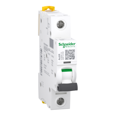 Acti 9 - disjoncteur iC60N - 1P - 2A - Courbe C - PdC 50 kA - 220...240 VCA | 6000 A - 230 VCA - Ui 500 VCA - Uimp 6 kV - NF - Larg. 2 pas de 9 mm