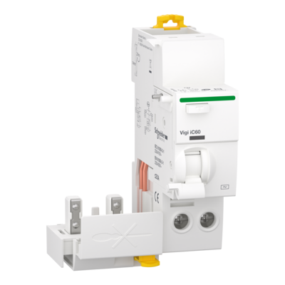 Acti 9 - Vigi iC60 - bloc diff�rentiel pour disjoncteur iC60 - 2P - 25A - instantan� - type AC - sensibilit� 300mA - 230/415 V CA 50/60 Hz - indicateur de d�clenchement - encliquetable sur rail DIN - largeur : 3 pas de 9 mm