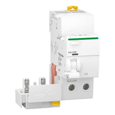 Acti 9 - Vigi iC60 - bloc diff�rentiel pour disjoncteur iC60 - 2P - 40A - instantan� - type AC - sensibilit� 300mA - 230/415 V CA 50/60 Hz - indicateur de d�clenchement - encliquetable sur rail DIN - largeur : 4 pas de 9 mm