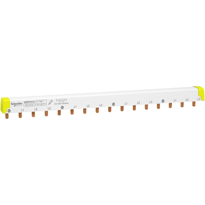 Acti 9 - peigne de raccordement � dents - 4P - 100A � 40�C - Ue 415 V CA - 16 modules de 18 mm - d�coupable - le pas de raccordement : 18mm - blanc RAL 9003