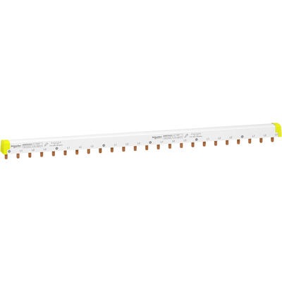 Acti 9 - Peigne de raccordement - 3P+N - 6 voies 3P+N - Ie 100A 40�C - Ue 415 V CA - 24 modules de 18 mm - d�coupable - Pas de raccordement : 18mm - blanc RAL 9003