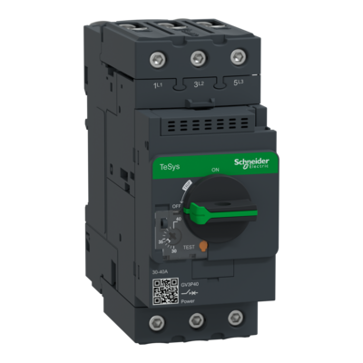 TeSys - disjoncteur moteur magn�to-thermique GV3P - 3P - commande par bouton rotatif - r�glage th. 30 � 40A - moteur : 18.5kW � 400/415 V CA 50/60 Hz - courant d�clench. magn�tique 560A - connecteurs � vis BTR EverLink