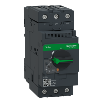 TeSys - disjoncteur moteur magn�to-thermique GV3P - 3P - commande par bouton rotatif - r�glage th. 37 � 50A - moteur : 22kW � 400/415 V CA 50/60 Hz - courant d�clench. magn�tique 700A - connecteurs � vis BTR EverLink