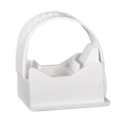 Mureva - Clips de tube pour conduits � 16mm | Pour conduits � 20mm - blanc (RAL 9003) - Utilisation � l\'int�rieur et � l\'ext�rieur - polyamide - Fixation par cheville Murafix ou avec vis - 100 pi�ces