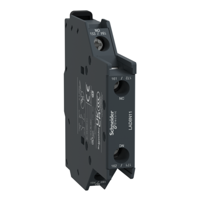 TeSys D - bloc de contacts auxiliaires instantan�s - pour contacteurs TeSys D avec bobine CA - montage lat�ral - bornes vis-�trier - contacts 1O + 1F