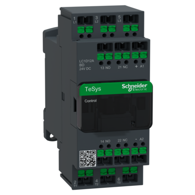 TeSys LC1D - Snap In  - contacteur - 3P - AC-3 440V - 12A - bobine 24Vcc