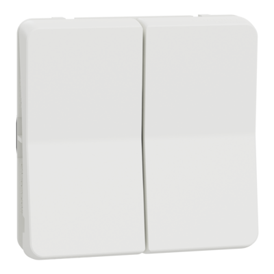 Mureva Styl - M�canisme seul - interrupteur � bascule - Double va-et-vient - 10 AX - 250 V CA - blanc RAL 9003 - CE | NF - IP55 - IK08 - auto-extinguible