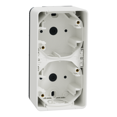 Mureva Styl - Bo�te 2 postes verticale - saillie - IP55 - IK08 - blanc