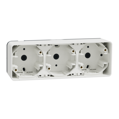 Mureva Styl - Bo�te 3 postes horizontale - saillie - IP55 - IK08 - blanc