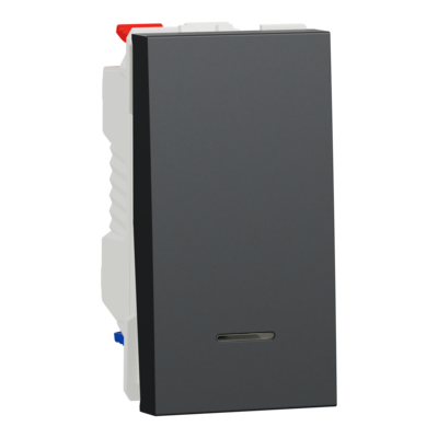 Unica - va-et-vient lumineux (t�moin) - 10A - 250Vca - connexion rapide - 1 module - Anthracite - m�canisme seul
