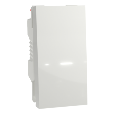Unica - bouton-poussoir NO - 10A - connexion rapide - 1 module - Blanc - m�canisme seul