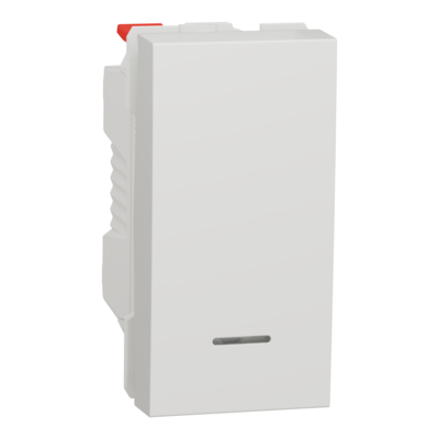 Unica - poussoir lumineux (localisation) - 10A - 250Vca - 1 module - Blanc - m�canisme seul