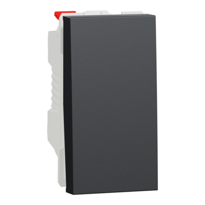 Unica - bouton-poussoir NO - 10A - connexion rapide - 1 module - Anthracite - m�canisme seul