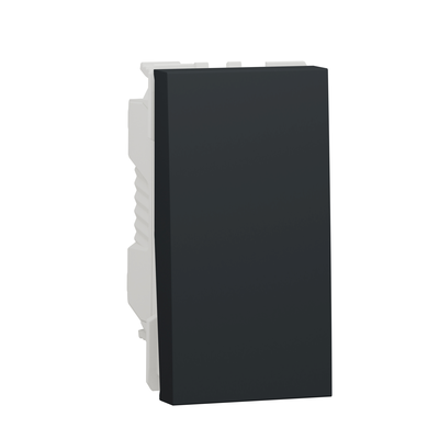 Unica - bouton-poussoir NO/NF - 10A - connexion rapide - 1 module - Anthracite - m�canisme seul