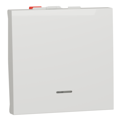 Unica - poussoir lumineux (localisation) - 10A - 250Vca - 2 modules - Blanc - m�canisme seul