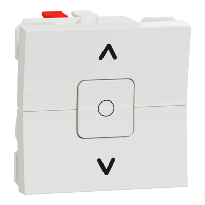 Unica - interrupteur pour volet-roulant - 3 touches (mont�e/descente/arr�t) - 6A - 2 modules - Blanc - m�canisme seul