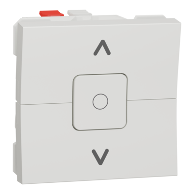 Unica - interrupteur pour volet-roulant - 3 touches (mont�e/descente/arr�t) - 6A - 2 modules - Blanc antimicrobien - m�canisme seul