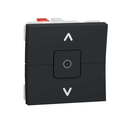Unica - interrupteur pour volet-roulant - 3 touches (mont�e/descente/arr�t) - 6A - 2 modules - Anthracite - m�canisme seul