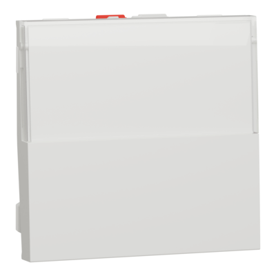 Unica - poussoir NO/NF avec porte-�tiquette - 10 A - 250vca - 2 modules - Blanc antimicrobien - m�canisme seul