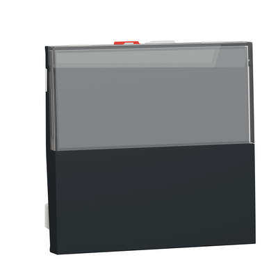 Unica - poussoir NO/NF avec porte-�tiquette - 10 A - 250vca - 2 modules - Anthracite - m�canisme seul