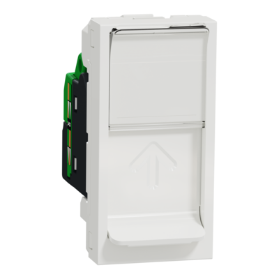 Unica - prise de communication RJ45 simple - cat. 6 STP - 1 module - Blanc - m�canisme seul